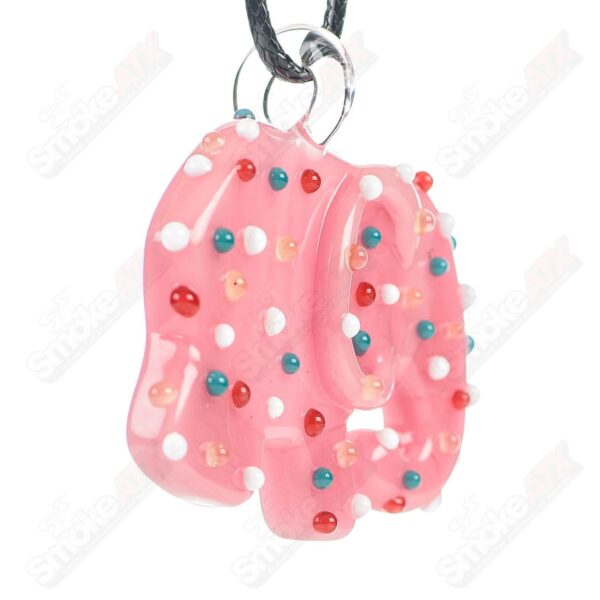 Shop Large Pink Animal Cookie Pendant w UV Dots Renee Patula in australian