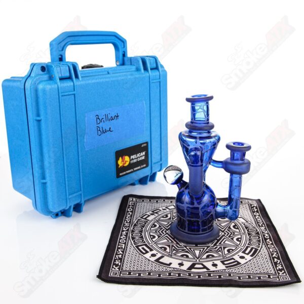 Shop Brilliant Blue Single Color Double Up Rig Rooster Glass in australian