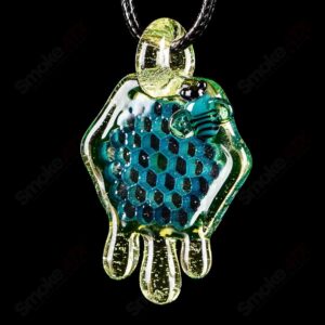 Shop 2" Honeycomb Drip Pendant (Teal/UV Green+Yellow) Joe P Glass in australian