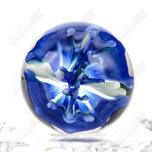 Shop Kobuki Glass Blue Flower Topper Marble in australian