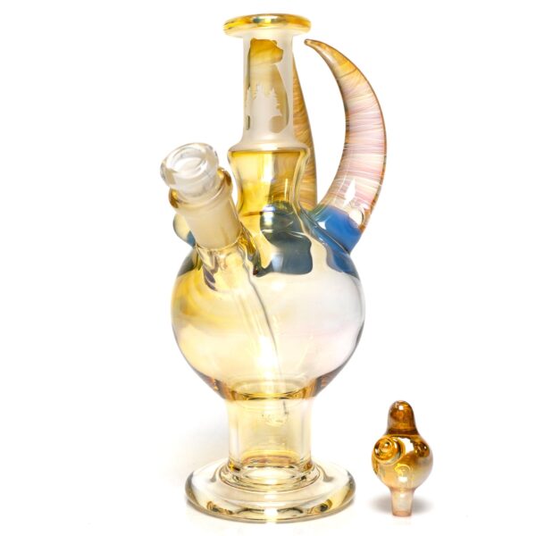 Shop Brando - 10mm Fumed & Half Blasted Ball Rig - Milky Blue - Honeycomb Millie #1 in australian