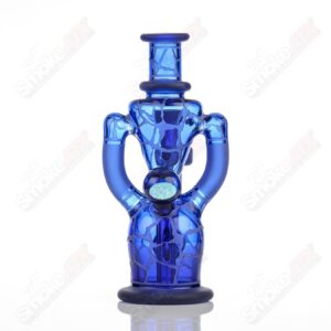 Shop Brilliant Blue Single Color Double Up Rig Rooster Glass in australian