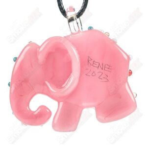 Shop Large Pink Animal Cookie Pendant w UV Dots Renee Patula in australian