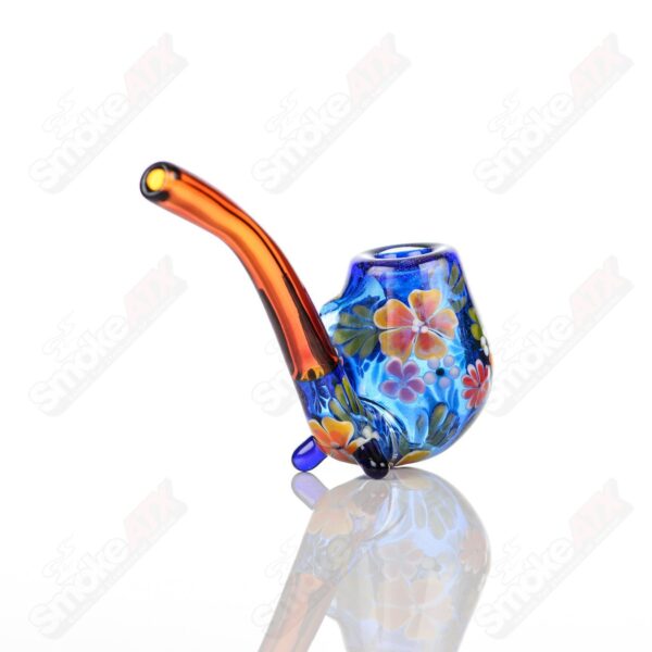 Shop Cobalt Sherlock W/ Multi-Color Flowers by Sarita Glass in australian