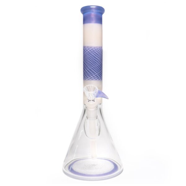 Shop Chris Sculli x Glass Munky - Worked Beaker - Purple/White Satin & UV Retti in australian