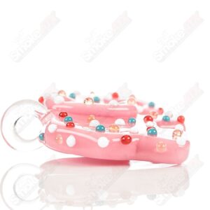 Shop Large Pink Animal Cookie Pendant w UV Dots Renee Patula in australian