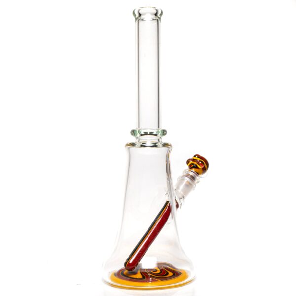 Shop Aaron Vigil - Worked Full Size Fat Bottom Tube - Burgundy & Yellow in australian