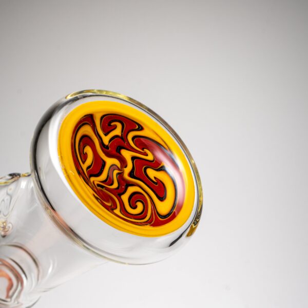 Shop Aaron Vigil - Worked Full Size Fat Bottom Tube - Burgundy & Yellow in australian