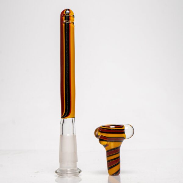 Shop Aaron Vigil - Worked Full Size Fat Bottom Tube - Burgundy & Yellow in australian