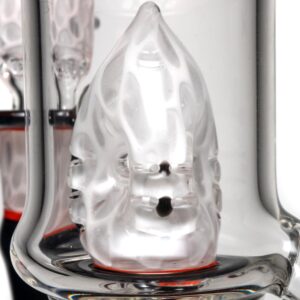 Shop Ben Wilson - Hollow Foot Inline Recycler w/ Triple Donut Perc - White Honeycomb w/ Black & Orange in australian