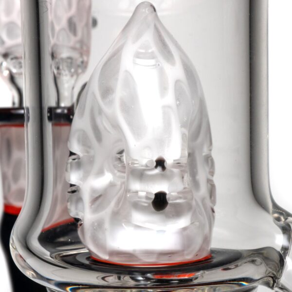Shop Ben Wilson - Hollow Foot Inline Recycler w/ Triple Donut Perc - White Honeycomb w/ Black & Orange in australian