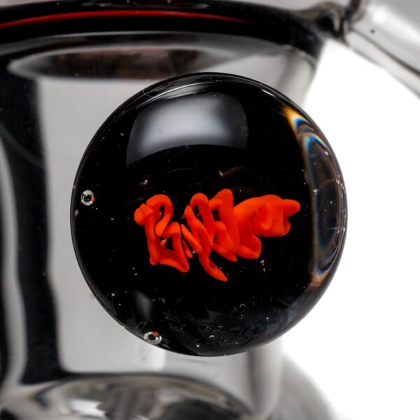 Shop Ben Wilson - Hollow Foot Inline Recycler w/ Triple Donut Perc - White Honeycomb w/ Black & Orange in australian