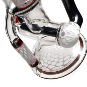 Shop Ben Wilson - Hollow Foot Inline Recycler w/ Triple Donut Perc - White Honeycomb w/ Black & Orange in australian