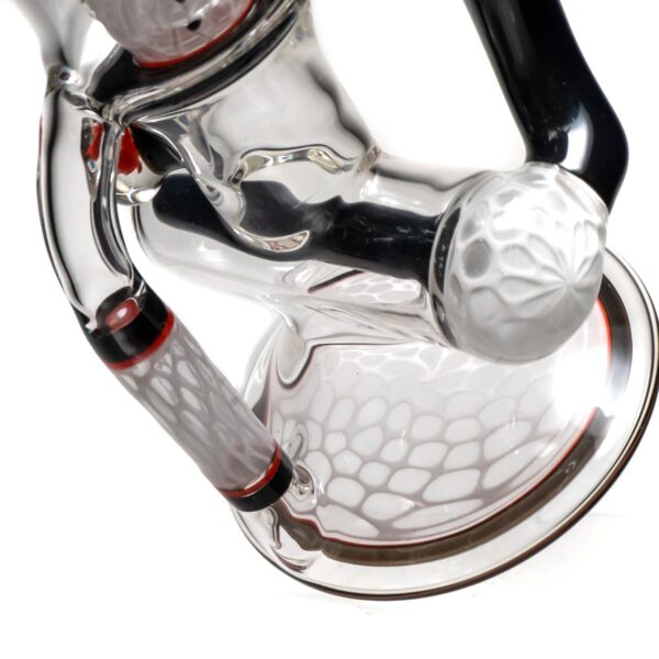 Shop Ben Wilson - Hollow Foot Inline Recycler w/ Triple Donut Perc - White Honeycomb w/ Black & Orange in australian