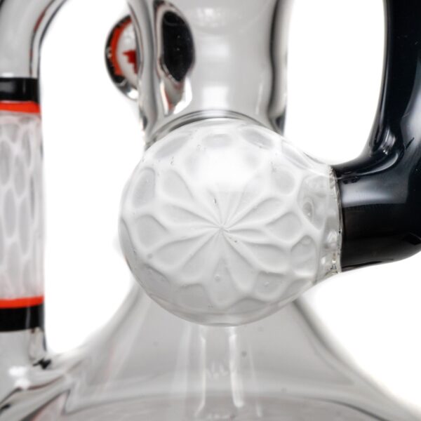 Shop Ben Wilson - Hollow Foot Inline Recycler w/ Triple Donut Perc - White Honeycomb w/ Black & Orange in australian