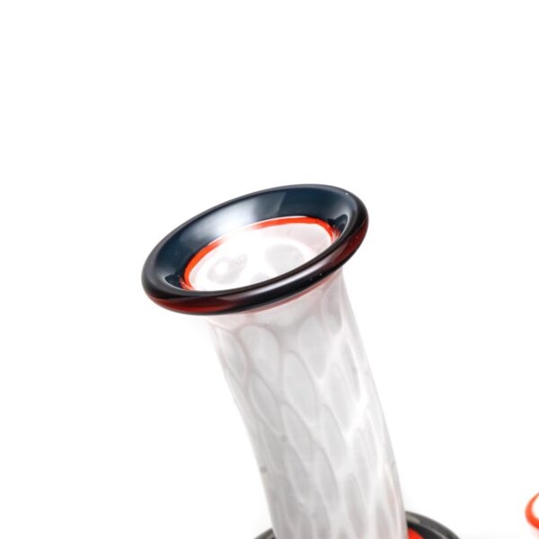 Shop Ben Wilson - Hollow Foot Inline Recycler w/ Triple Donut Perc - White Honeycomb w/ Black & Orange in australian