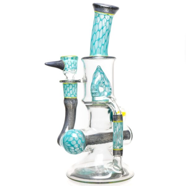 Shop Ben Wilson - Hollow Foot Inline Recycler w/ Triple Donut Perc - Agua Honeycomb w/ S.W. & Green in australian