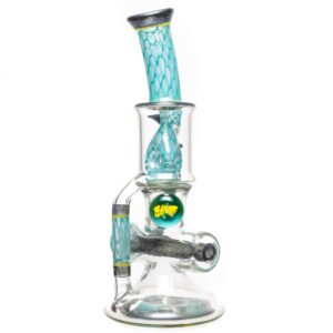 Shop Ben Wilson - Hollow Foot Inline Recycler w/ Triple Donut Perc - Agua Honeycomb w/ S.W. & Green in australian