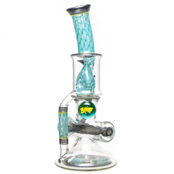 Shop Ben Wilson - Hollow Foot Inline Recycler w/ Triple Donut Perc - Agua Honeycomb w/ S.W. & Green in australian