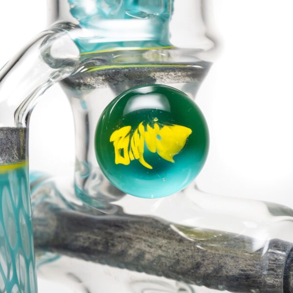 Shop Ben Wilson - Hollow Foot Inline Recycler w/ Triple Donut Perc - Agua Honeycomb w/ S.W. & Green in australian