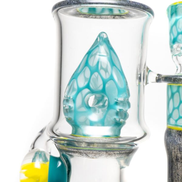 Shop Ben Wilson - Hollow Foot Inline Recycler w/ Triple Donut Perc - Agua Honeycomb w/ S.W. & Green in australian