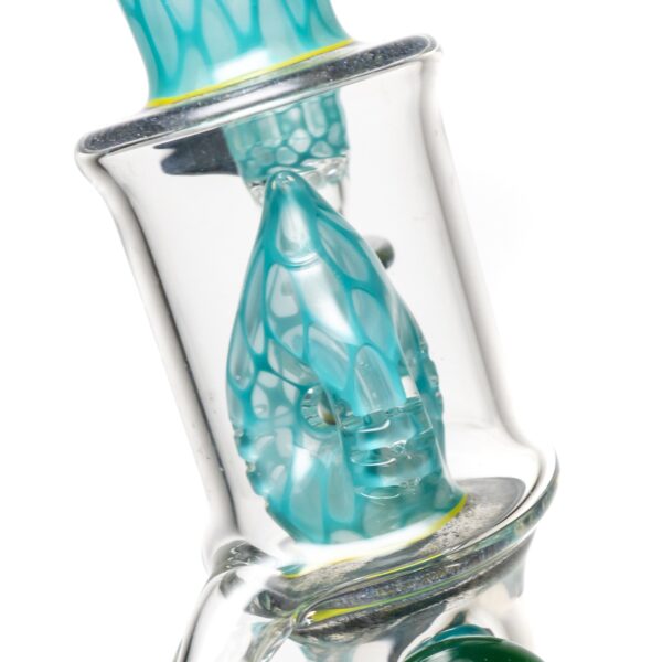 Shop Ben Wilson - Hollow Foot Inline Recycler w/ Triple Donut Perc - Agua Honeycomb w/ S.W. & Green in australian