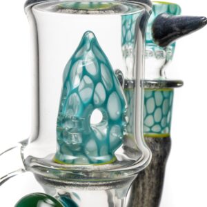 Shop Ben Wilson - Hollow Foot Inline Recycler w/ Triple Donut Perc - Agua Honeycomb w/ S.W. & Green in australian
