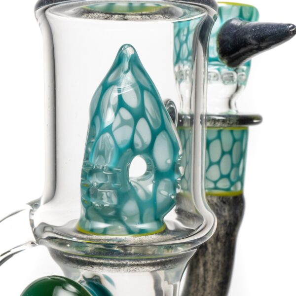 Shop Ben Wilson - Hollow Foot Inline Recycler w/ Triple Donut Perc - Agua Honeycomb w/ S.W. & Green in australian