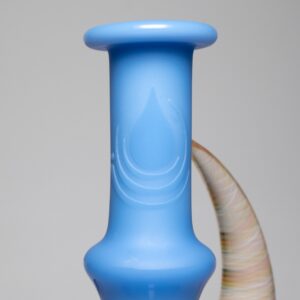 Shop Brando - 10mm Half Blasted Ball Rig - Milky Blue w/ Cobalt - Blue Leaf Millie in australian
