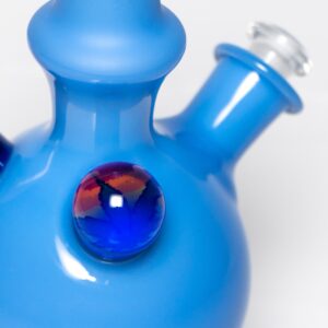 Shop Brando - 10mm Half Blasted Ball Rig - Milky Blue w/ Cobalt - Blue Leaf Millie in australian
