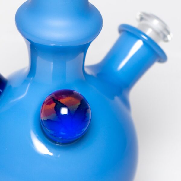 Shop Brando - 10mm Half Blasted Ball Rig - Milky Blue w/ Cobalt - Blue Leaf Millie in australian