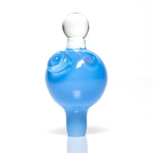 Shop Brando - 10mm Half Blasted Ball Rig - Milky Blue w/ Cobalt - Blue Leaf Millie in australian