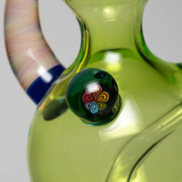 Shop Brando - 10mm Half Blasted Ball Rig - Lime Juice w/ Cobalt - Thumby Millie in australian