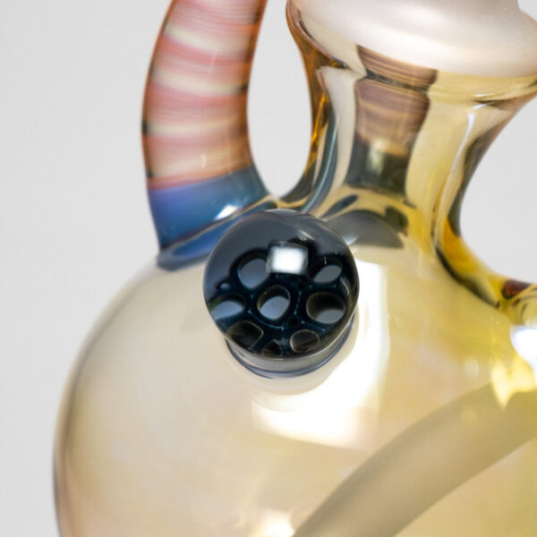 Shop Brando - 10mm Fumed & Half Blasted Ball Rig - Milky Blue - Honeycomb Millie #2 in australian