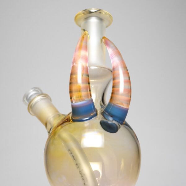 Shop Brando - 10mm Fumed & Half Blasted Ball Rig - Milky Blue - Honeycomb Millie #2 in australian