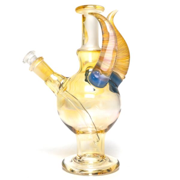 Shop Brando - 10mm Fumed & Half Blasted Ball Rig - Milky Blue - Honeycomb Millie #1 in australian