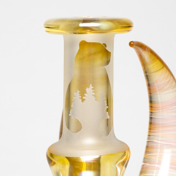 Shop Brando - 10mm Fumed & Half Blasted Ball Rig - Milky Blue - Honeycomb Millie #1 in australian