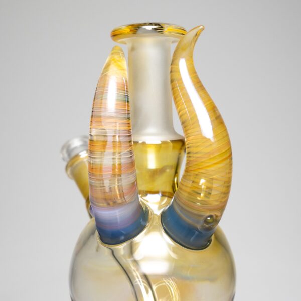Shop Brando - 10mm Fumed & Half Blasted Ball Rig - Milky Blue - Honeycomb Millie #1 in australian