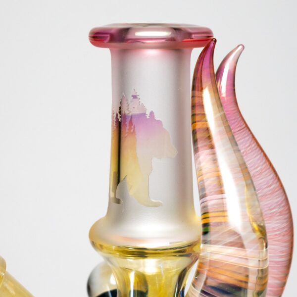 Shop Brando - 10mm Fumed & Half Blasted Ball Rig - Cobalt - Honeycomb Millie #1 in australian