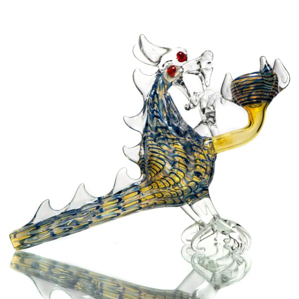 Shop Daniels Glass Art - Standing Dragon Dry Pipe - Blue w/ Fume in australian