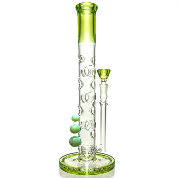 Shop Davin Titland - Mini Straight Tube - 3 Seal w/ Dimples - Trans. Green & Titan Accents in australian