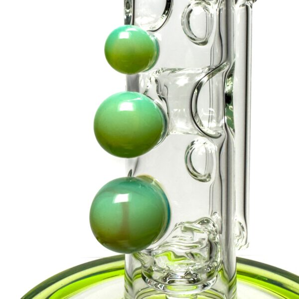 Shop Davin Titland - Mini Straight Tube - 3 Seal w/ Dimples - Trans. Green & Titan Accents in australian