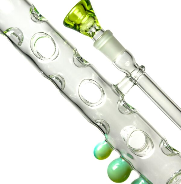 Shop Davin Titland - Mini Straight Tube - 3 Seal w/ Dimples - Trans. Green & Titan Accents in australian