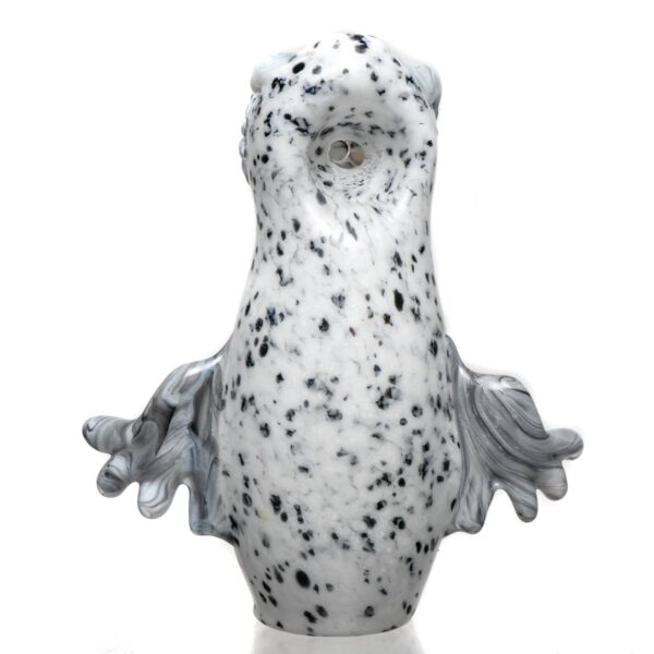 Shop Four Winds Flameworks - Hooter Hand Pipe - White & Black Frit #2 in australian