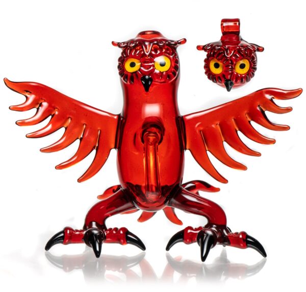 Shop Four Winds Flameworks - Monochrome Owl Rig - Ruby Slippers in australian