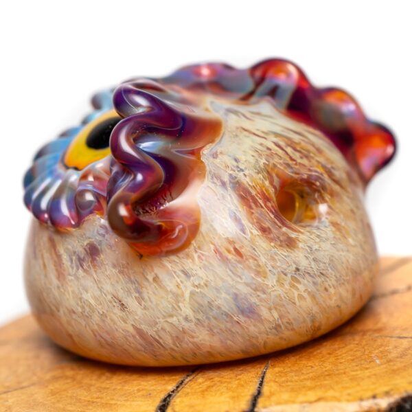 Shop Four Winds Flameworks - Owl Bubble Cap - Amber Purple in australian