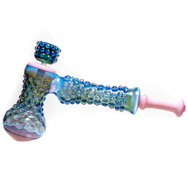 Shop Goo Roo Designs - 16" Hammer Bubbler - Milky Pink, Blue & Fume in australian