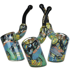 Shop Pulsar Inside Print Bent Sherlock Hand Pipe | Garden Of Cosmic Delights | 4" in australian