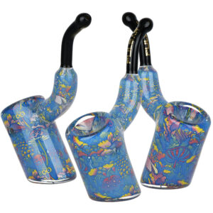 Shop Pulsar Inside Print Bent Sherlock Hand Pipe | Garden Of Cosmic Delights | 4" in australian