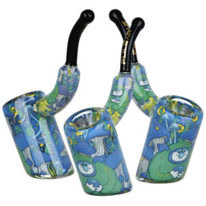 Shop Pulsar Inside Print Bent Sherlock Hand Pipe | Garden Of Cosmic Delights | 4" in australian